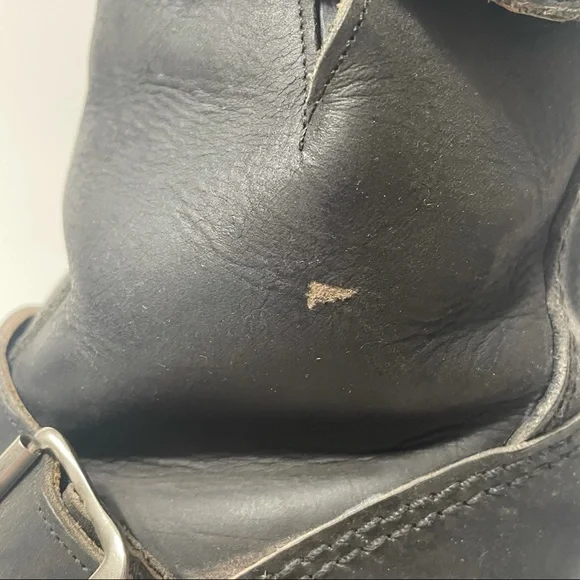 Rare Vintage Dr. Martens Motorcycle Boots Buckles Made in England 5 Black - Picture 9 of 15